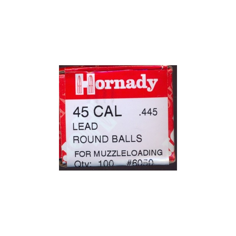 Balles plomb rondes, Hornady diamètre 445 par 100. Si rupture remplacement par HN.