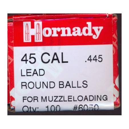 Balles plomb rondes, Hornady diamètre 445 par 100. Si rupture remplacement par HN.