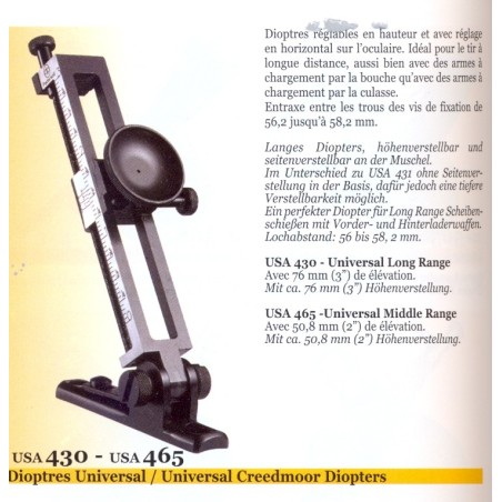 Dioptre de haute précision USA 404 SOULE MIDDLE RANGE,avec réglage en hauteur sur l'oculaire par vis micrométrique