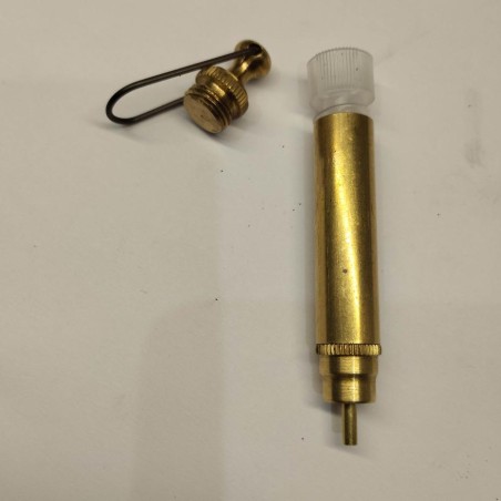 Injecteur à pulvérin pour PISTOLETS à silex et à mèche avec bouchon de  sécurité.Contient  15 grains de   OB.