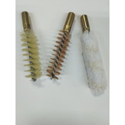 lot de  3 écouvillons,bronze ,laine,crin  calibre 44/50 filetage  5 ma.