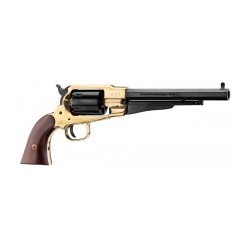 Revolver Pietta carcasse laiton,bronzé, Remington 1858,calibre 44,canon 8,Guidon dérivable.Départ préparé Cat D-f.