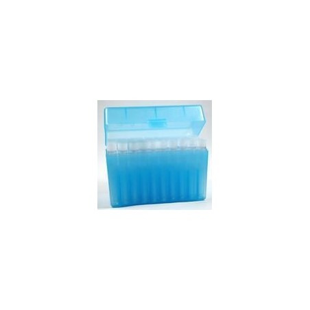 Boite rigide en plastique, avec 50 tubes poudre noire, contenance du tube 75 grains ou 4.86 gr